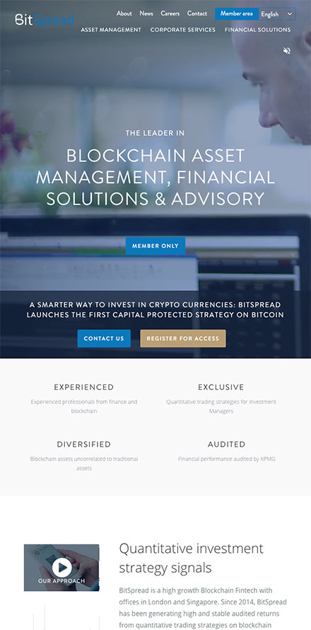 Fintech website development for BitSpread in London