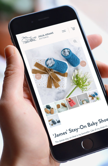 Responsive website for Julia Adams Patterns in Portishead