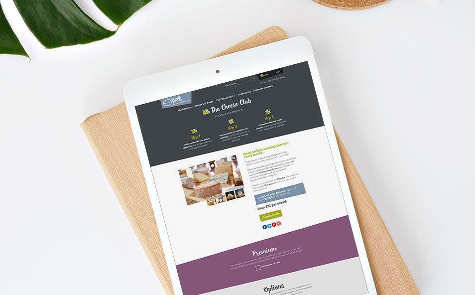 E-commerce website development for Pong Cheese in Bath